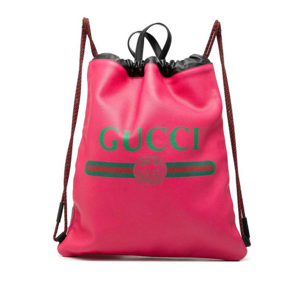 GUCCI Authentic Black Leather Backpack - Picture 1 of 7